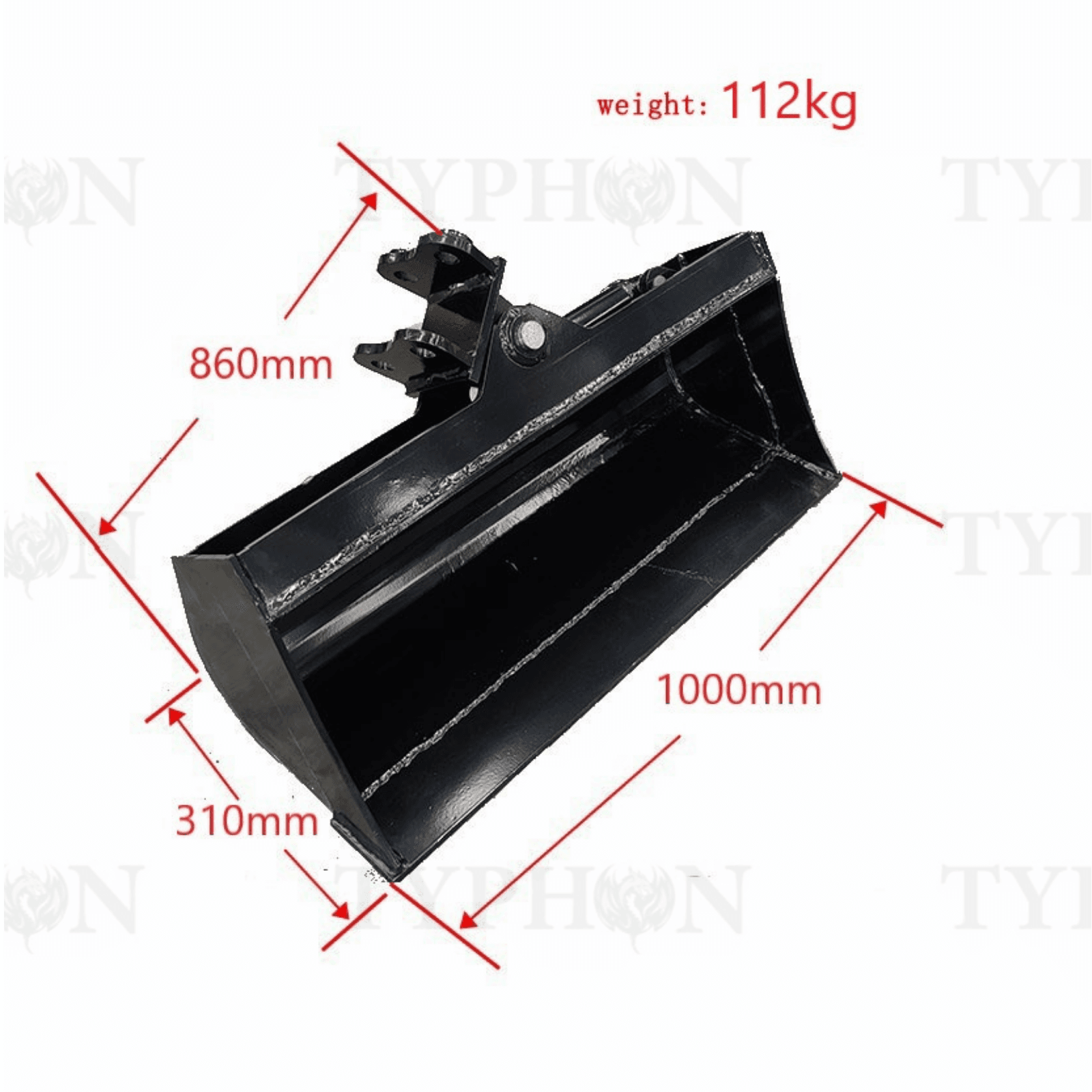 Excavator Attachment 39.4-Inch Heavy-Duty Hydraulic Tilting Bucket for TERROR X2 PRO View 3