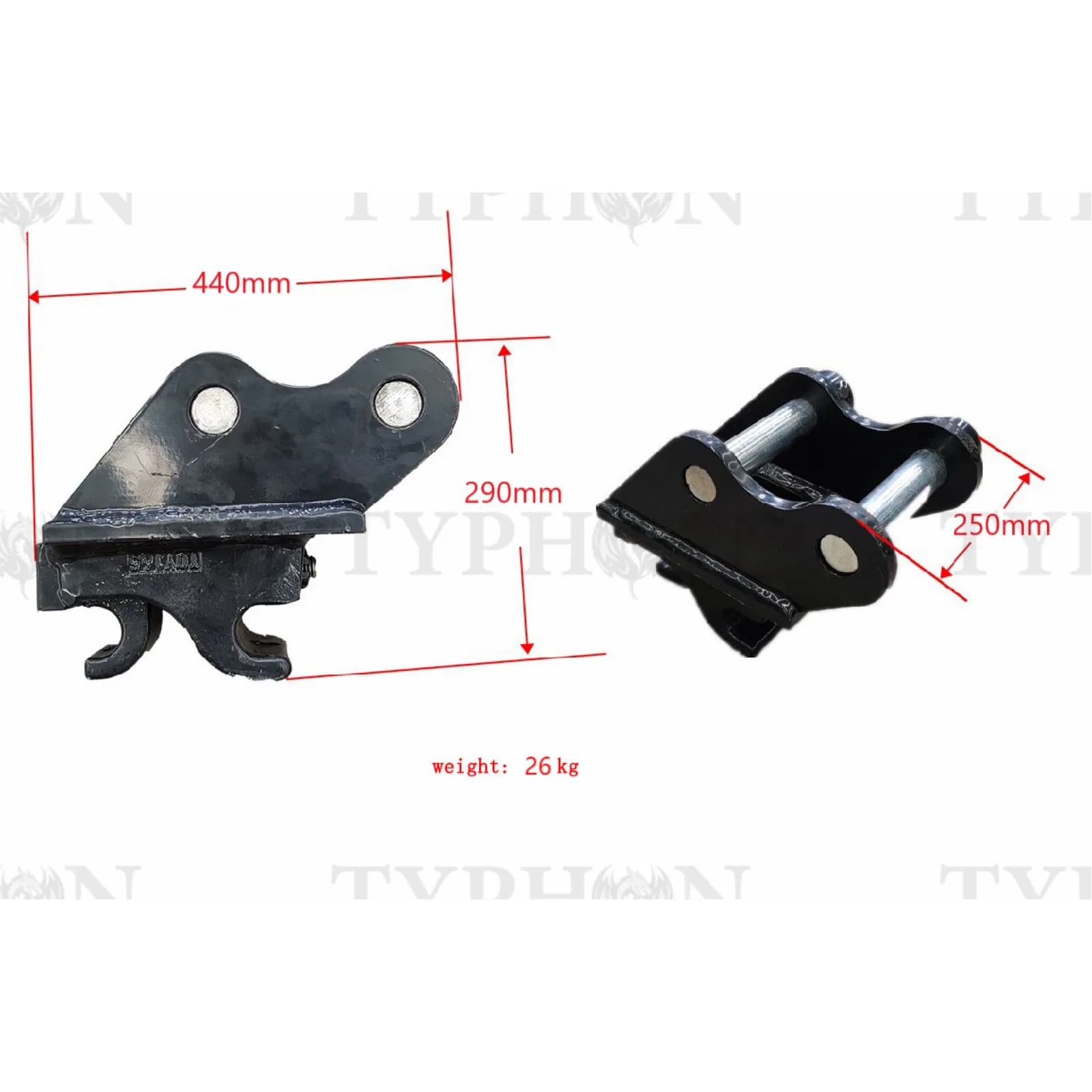 TYPHON 2.5 Ton Mini Excavator Attachment Mechanical Quick Hitch Quick Coupler For TERROR X2 PRO View 2