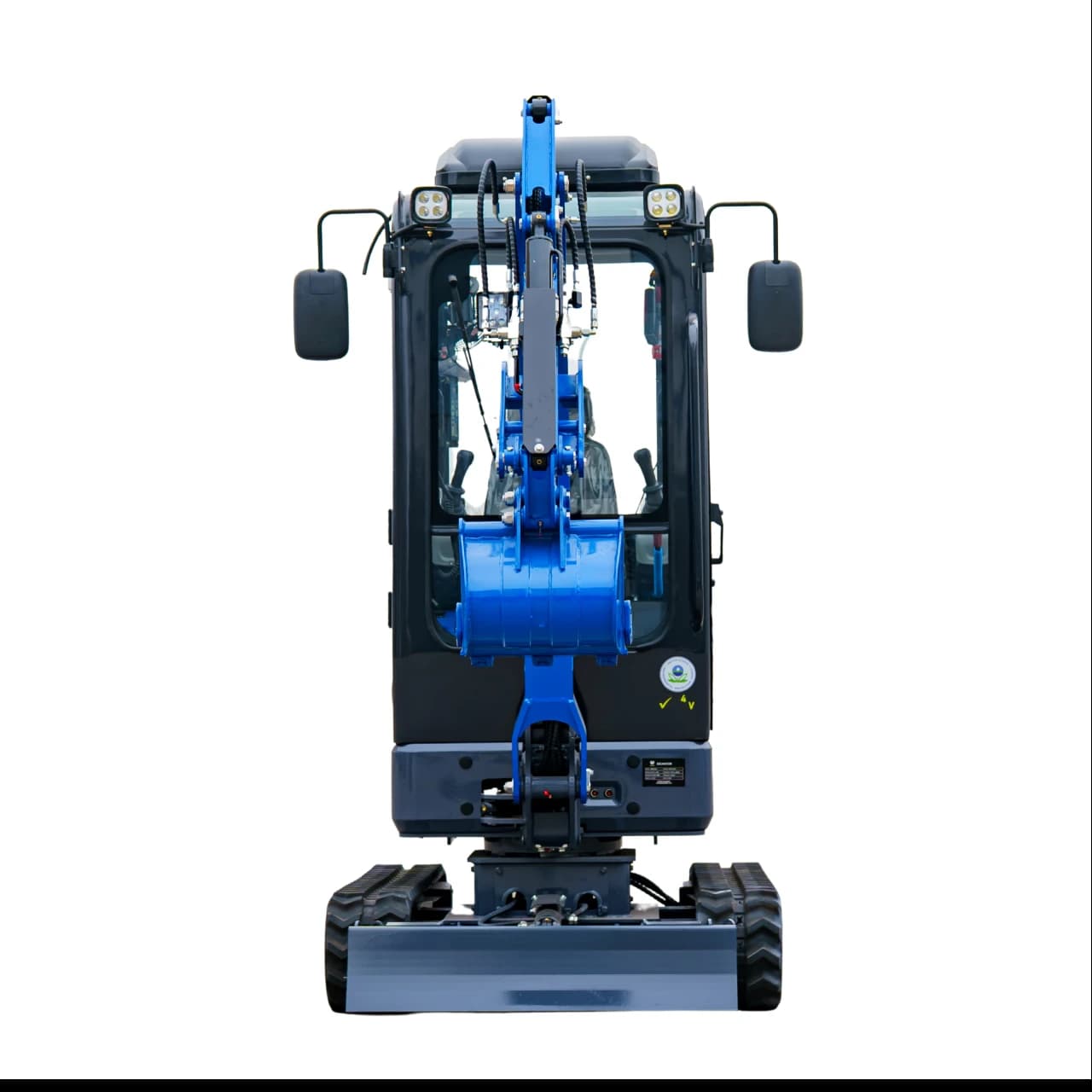 TYPHON TERROR XIX Prestige AC/Heater Cabin Mini Excavator 4200lbs 20.4 HP Kubota D902 with Boom Swing, Retractable Tracks View 3