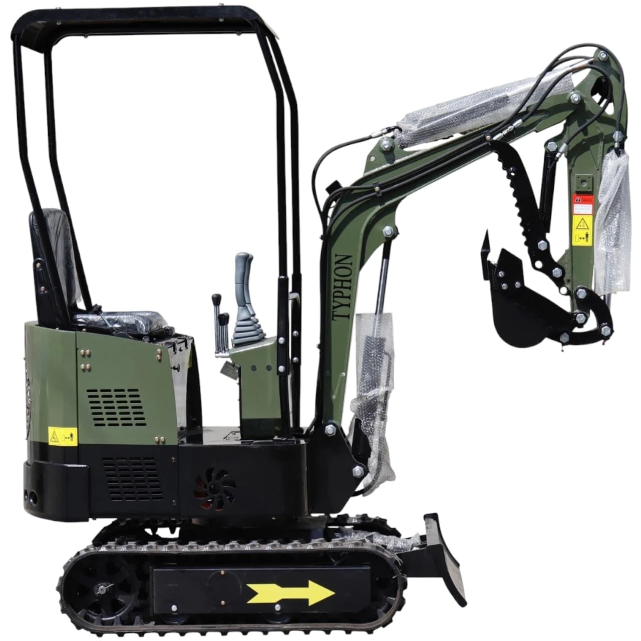 TYPHON TERROR X STORM Mini Excavator – 1 Ton Trench Digger with Canopy, Hydraulic Thumb Clip, Bucket USA View 3