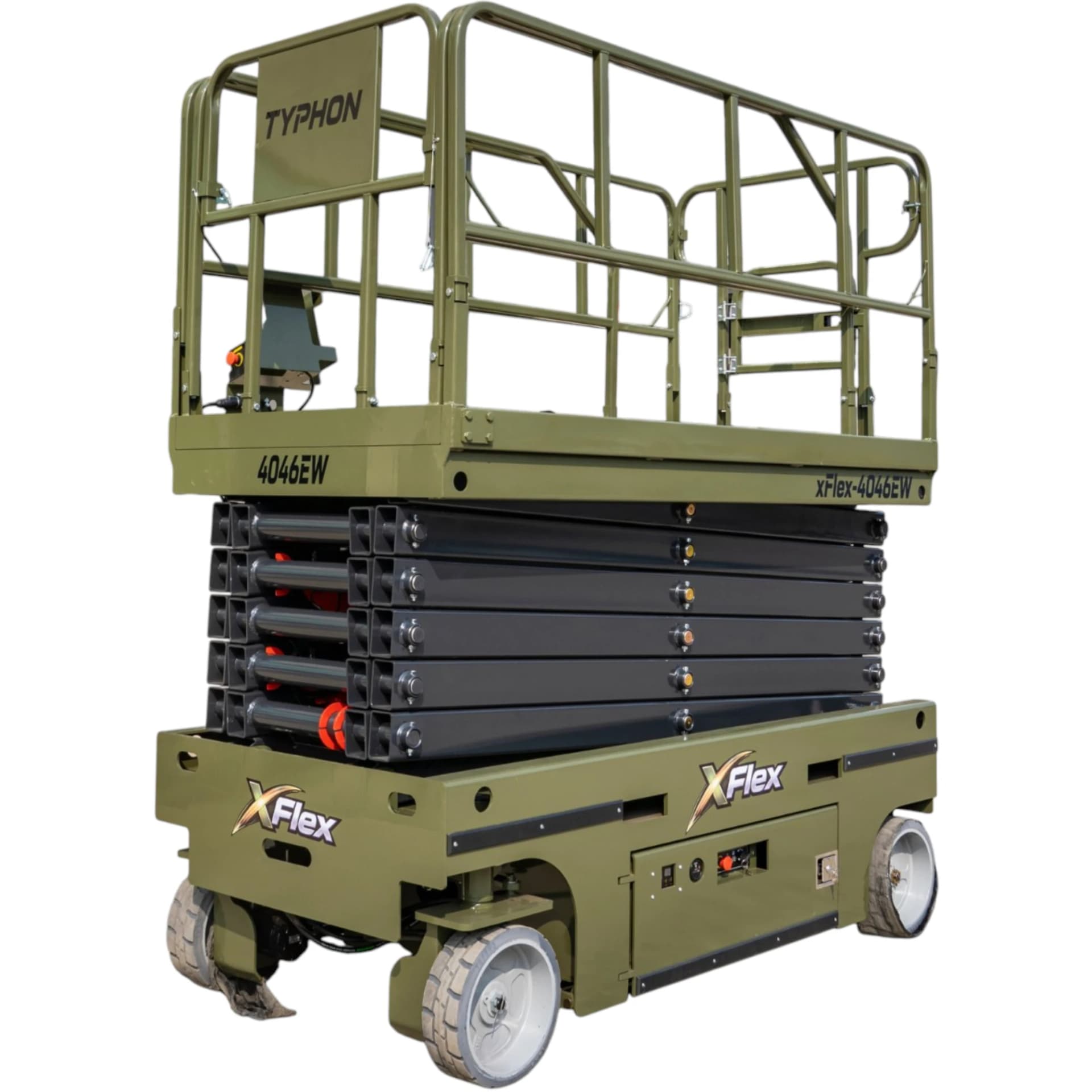TYPHON xFlex-4046EW Electric Wheel Scissor Lift 2.6 Ton operating weight and 40ft platform height with 705lbs Load Capacity View 3