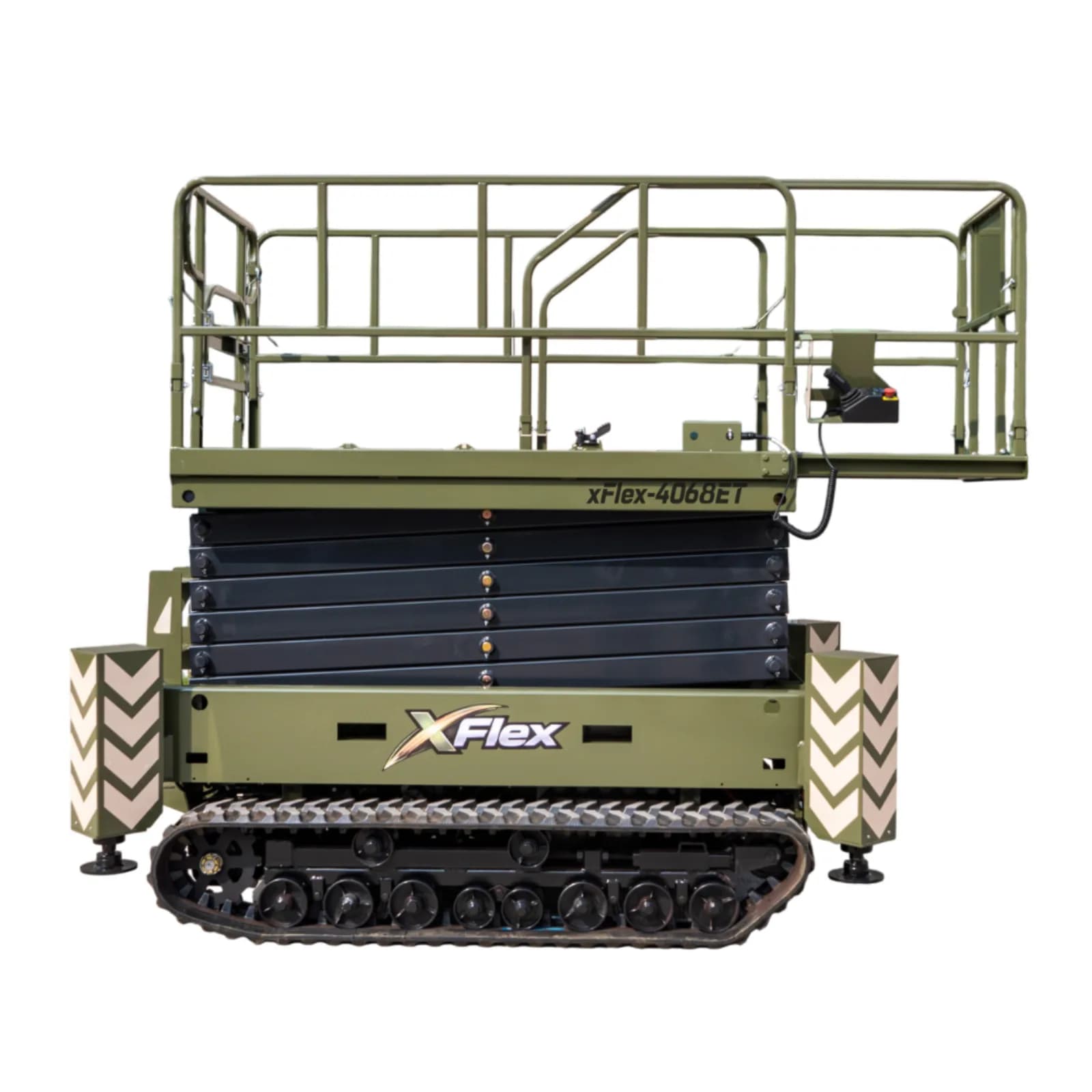 TYPHON xFlex-4068ET Electric Rubber Track Scissor Lift 3.2 Ton with 5.4HP Hydraulic Pump Motor Drive and Hydraulic Lifting Cylinder, 40 ft Max Lifting Height View 3