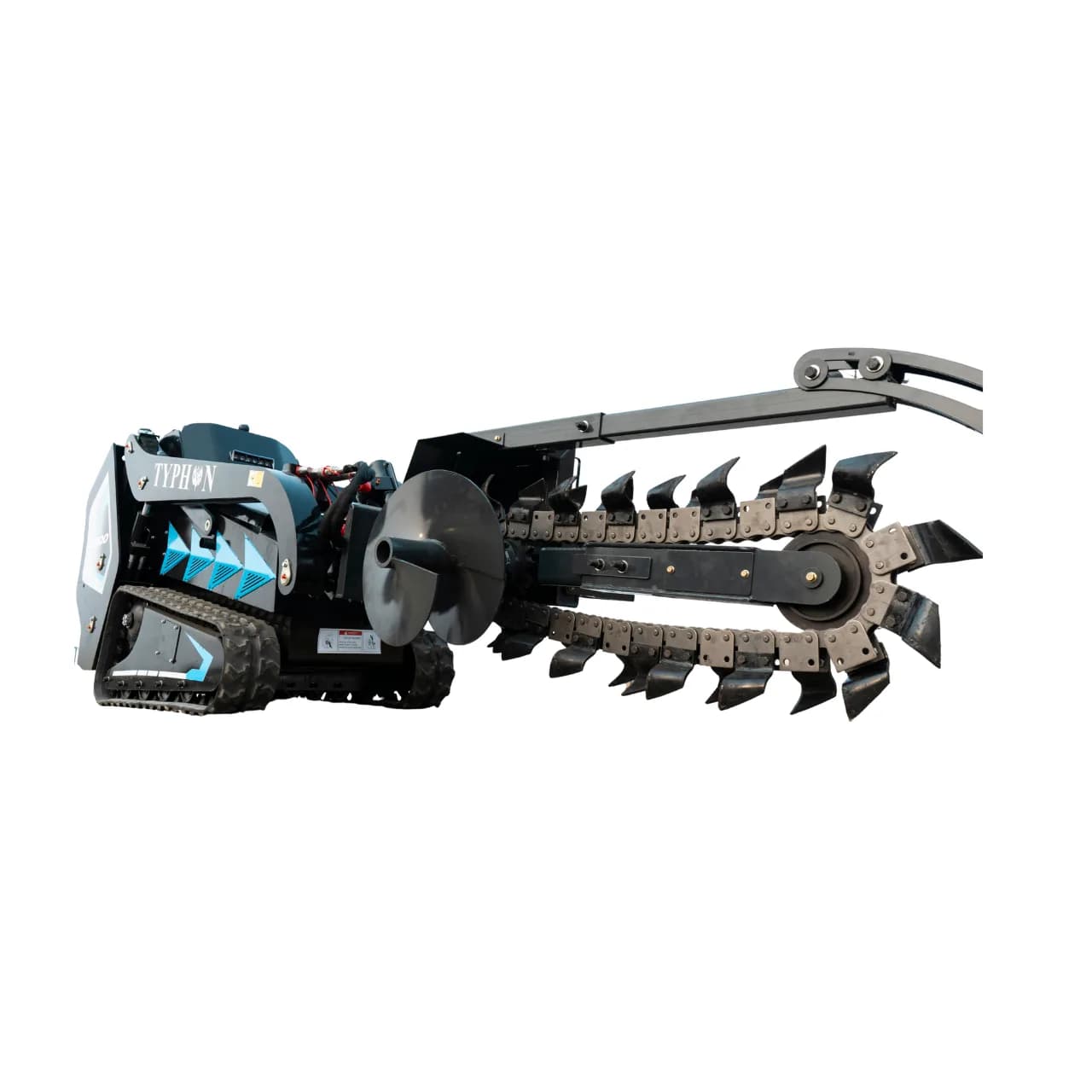 800mm Hydraulic Chain Trencher Attachment for TYPHON STOMP X1300 & STOMP 509 Mini Skid Steers View 4