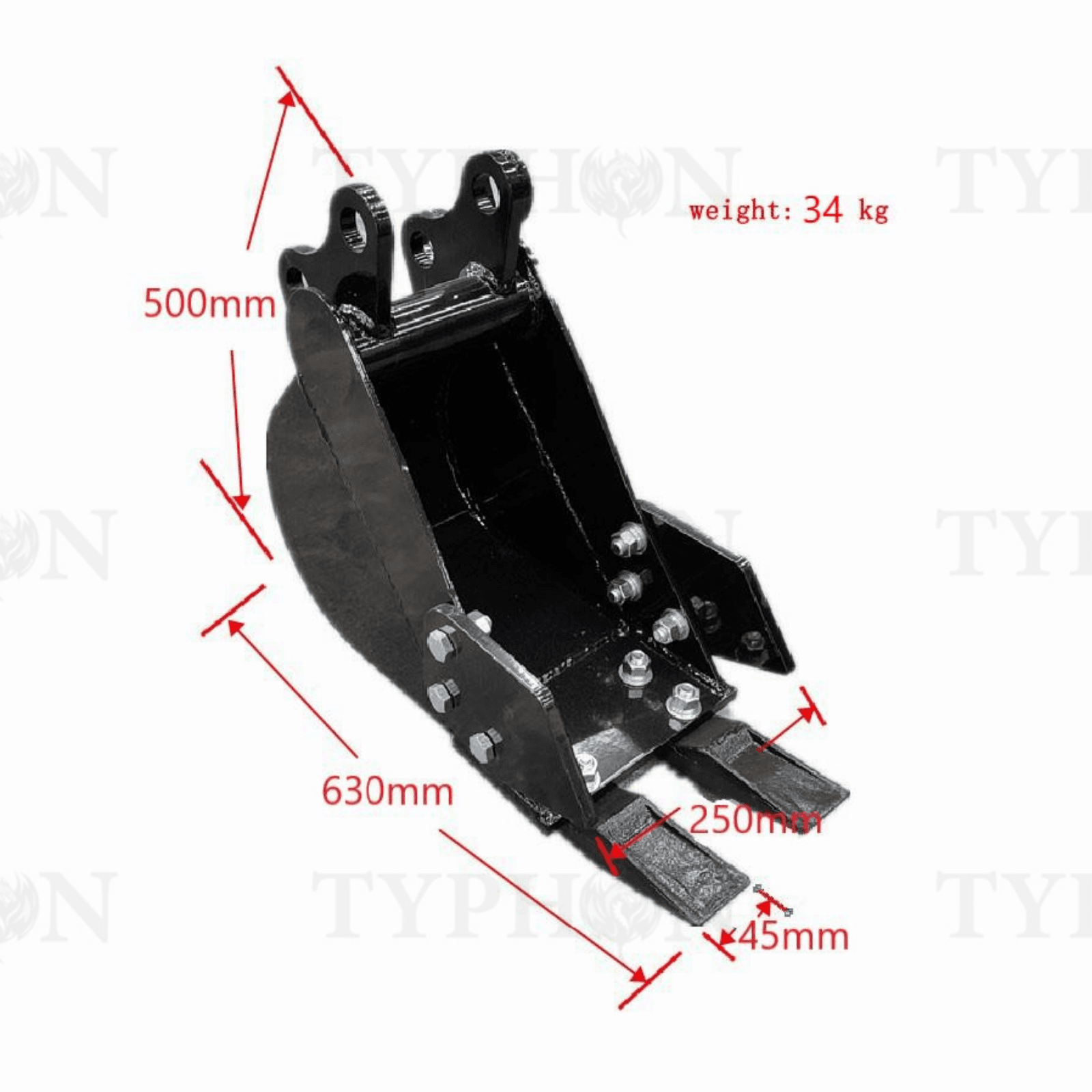 2–3.5 Ton Excavator Attachment 9.8-Inch Narrow Trenching Bucket for TERROR X2 PRO View 4