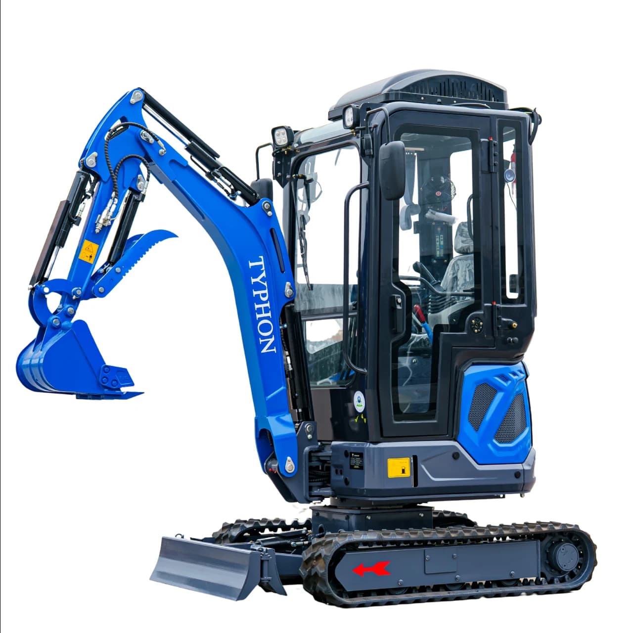 TYPHON TERROR XIX Prestige AC/Heater Cabin Mini Excavator 4200lbs 20.4 HP Kubota D902 with Boom Swing, Retractable Tracks View 5