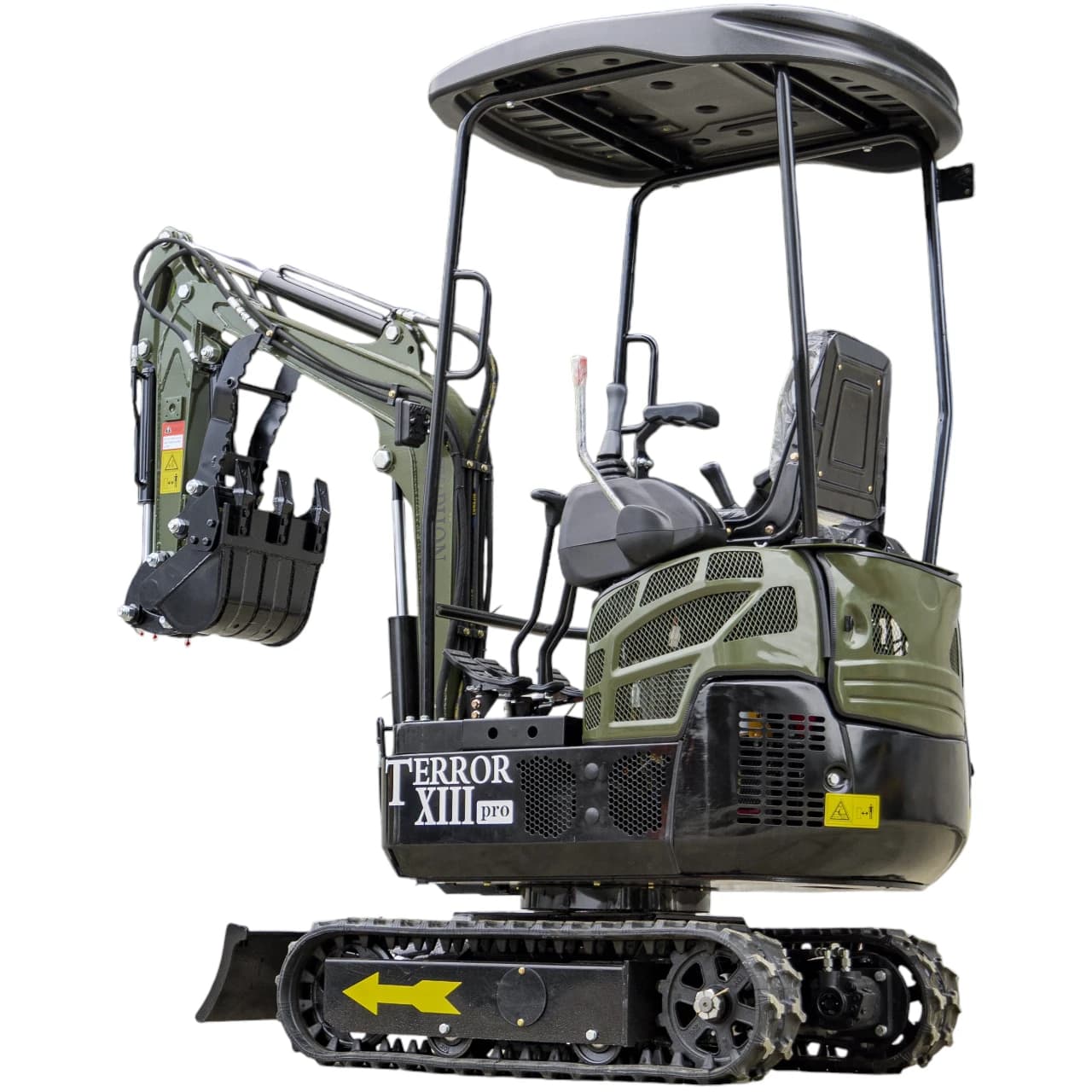 TYPHON TERROR XIII PRO Mini Excavator – 1.3 Ton Trench Digger with Canopy, Hydraulic Thumb Clip, 22.1hp Honda Engine USA View 5